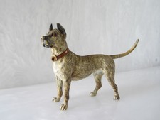 RARE ORIGINAL ANTIQUE COLD PAINTED VIENNA AUSTRIA BRONZE GREAT DANE DOG FIGURINE picture