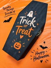 Halloween Treat Wood Box Trick or Treat picture