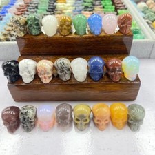 20pc Natural Mini Mix Quartz hand Carved skull crystal Reiki healing picture