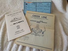 Vintage T. S. S. Olympia Greek Line Cruise Ship Ticket And Passenger List Book picture