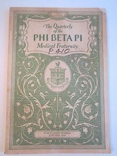 1930 PHI BETA PI MEDICAL FRATERNITY QUARTERLY BOOKLET - NICE CONDITION - TUB QQQ picture