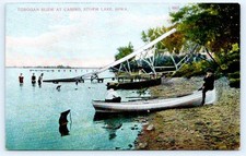 STORM LAKE, Iowa IA ~ Casino TOBOGGAN SLIDE Buena Vista County c1910s Postcard picture