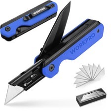 WORKPRO 2-in-1 Pocket Knife Folding Utility Knife Quick-Change Blades Box Cutter picture
