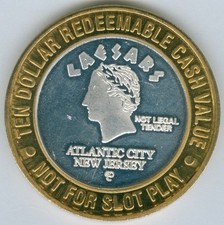 Atlantic City Caesars Palace $10 .999 Fine Silver Pennsylvania Silver Strike picture