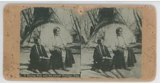 Sitting Bull Stereoview William Cross Photo  Sioux Chief Sitting Bull And Wife picture