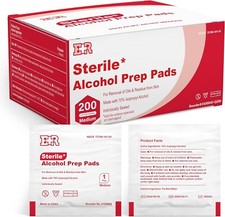 Ever Ready First Aid Alcohol Prep Pads Individually Wrapped Swabs - 200 Pads picture