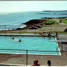 c1970s The Ovens Natural Park NS Postcard Pool Atlantic Ocean View Canada Cars picture