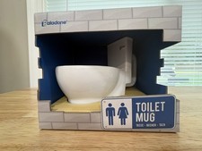 Novelty WHITE CERAMIC TOILET BOWL Mug NIB picture
