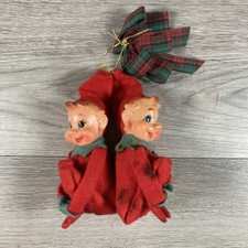 Vtg Pixie Elves Knee Hugger Christmas Ornaments Delta. Made In Japan picture