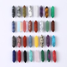 US 2-20pcs Wholesale Natural Obelisk Quartz Crystal Wand Double Point Healing picture