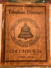 1915 Columbus Ohio Telephone Directory Central Union Bell System Antique RARE picture