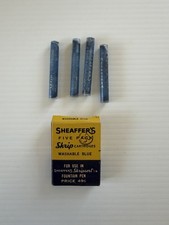 Vintage Sheaffer’s Skrip Washable Blue Fountain Pen Cartridge Box w/ 4 Empty picture