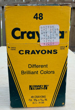 Vintage 1980s Crayola 48 Crayons Binney & Smith USA Open Box Barely Used picture