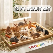 Toymany 12pcs Rabbits Animal Figurine Collectible Toy Set picture