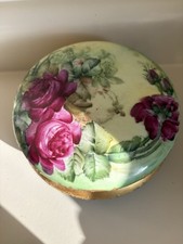 Antique Limoges T&V Tresseman Vogt Dresser Or vanity Box. HP Featuring Red roses picture