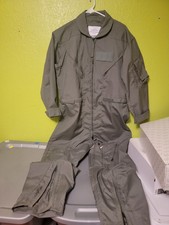 VTG 1980’s Military Flight Suit Summer Coveralls Flyer Fire Resistant Sage Green picture