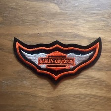 Vintage Harley-Davidson winged embroidered patch Bar and Shield Iron On 3.5” picture