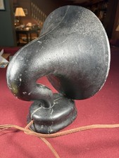 Post WWI Black Pyralin Radio Horn Speaker Wiring Intact, Very Unusual Base picture