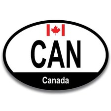Canada Canadian  Euro Oval Magnet Decal, 4x6 Inches, Automotive Magnet picture