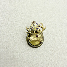 Vintage 14k Gold Plated Tiny Benevolent Protective Order of Elks 11th Hour Pin picture