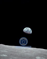 APOLLO 8 EARTHRISE FROM THE MOON 8X10 NASA PHOTO picture