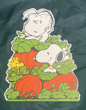 VTG 1965 Peanuts Halloween Die Cut Charlie Brown Great Pumpkin Linus Snoopy 14” picture