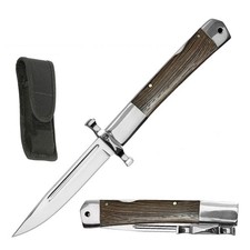 Large Swing Guard Cheetah Folding Lock Back Knife - Hardwood Handles - NEW picture