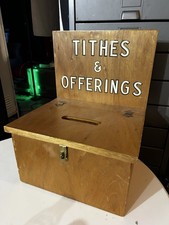 Vintage Church Tithes & Offerings Box Oddity  Oddities Folk Art picture