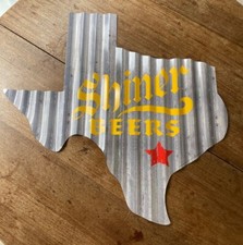 Shiner Beers Sign - New - Corrugated Metal Sign - Texas Shape picture