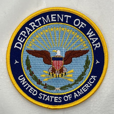 Patch,  3.5 inch  US MILITARY DEPARTMENT OF WAR PATCH,  DoD authorized picture