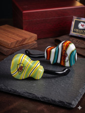 2x KC Chiefs Glass Smoking Pipe Tobacco Pipe art glass Guitar Pipe picture