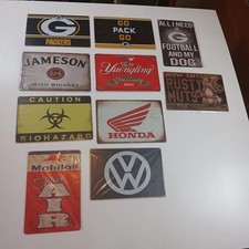 Metal Signs Mobil Oil Yuengling Beer Texaco Jameson Whiskey Gordons Gin Man Cave picture