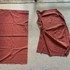 Vintage Kenmill Selvage Cotton Fabric Lot Red Geometric Screen Print 41x23.5 x2 picture