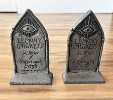 Rare 2 Lot Of Lemony Snicket  A Series of Unfortunate Events Pewter Bookends picture