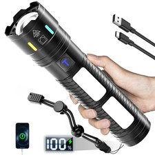 Rechargeable Flashlights 990,000 High Lumens, Super Bright Φ53xL206mm, Black picture