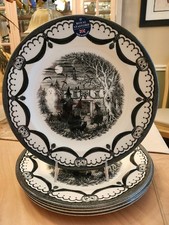 ROYAL STAFFORD WITCH COVEN SET OF 4 DINNER PLATES HALLOWEEN WITCHES GHOST + MORE picture