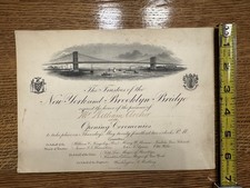 1883 Brooklyn Bridge Opening Invitation Tiffany & Co Original William Archer picture
