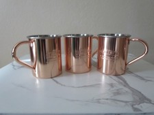 Lot of 3 Smirnoff Original Vodka Moscow Mule Mugs Copper Cocktail Barware Cup 4