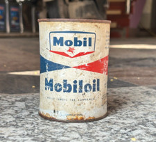 OLD VINTAGE RARE MOBIL MOBILOIL SEA ADV.SIGN LITHO PRINT IRON TIN CAN/BOX, picture