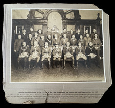 1927 Freemason Lodge Photo Overseas Lodge No 40 Masonic Group Officers Portrait picture