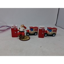 Vintage 1995 Coca-Cola Christmas Santa Claus ornament Trucks Vending Machines. K picture