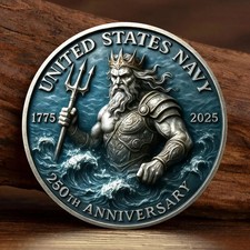 U.S. Navy 1775-2025 250th Anniversary Challenge Coin Military Veteran Gift picture