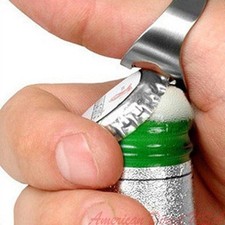 5X Pcs Stainless Steel Finger Ring Bottle Opener Bar Beer tool Colors Silver picture