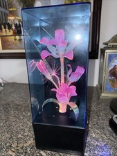 VTG 80’s Fiber Optic Flower  Lamp Music Box Color Changing Light 14” Tall picture