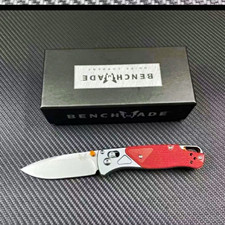 BENCHMADE 757 VICAR | DROP-POINT PLAIN EDGE | LINER LOCK MANUAL RED picture