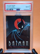 Batman Topps 1993 DC Comics Animated Series Cover Card Trading Card #1 PSA 8 picture