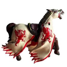 Dragon King's Brown Horse Papo Knights Red White 39388 Action Figure Toy 2004 picture