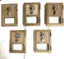 Vintage USPS Post Office Brass Box Door #1 w/ glass & Combination- CLEANED- Read picture