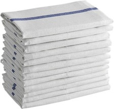 100% Cotton Kitchen Towels Set – 12 Pack – Blue Stripe Dish & Bar Towels 15x25 picture