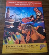 Islands Of Adventure Universal Orlando Vintage Print Ad  8x11 1999 picture